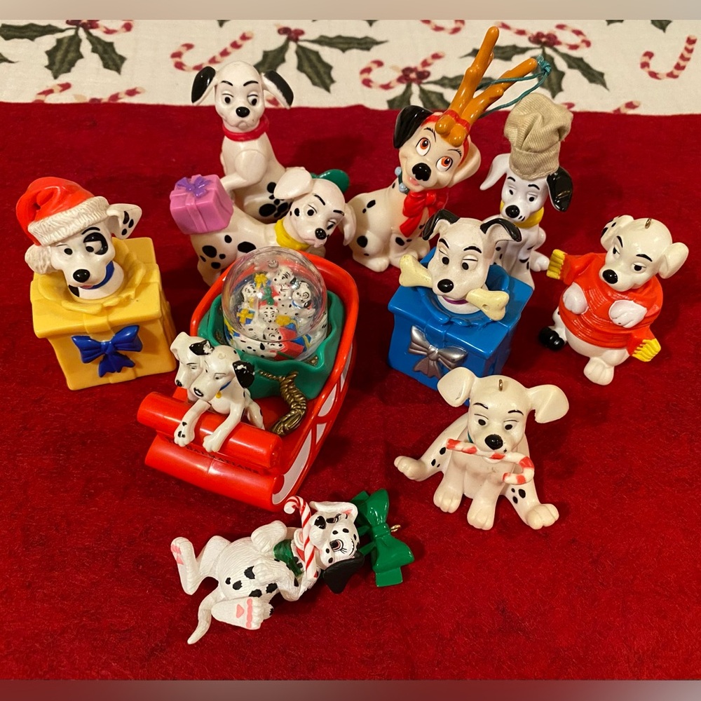 Lot of Vintage 90s Disney 101 Dalmatians Christmas Toys/Ornaments